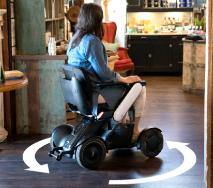 29.9″ turning radius allows you to make tight  turns in narrow hallways and elevators.